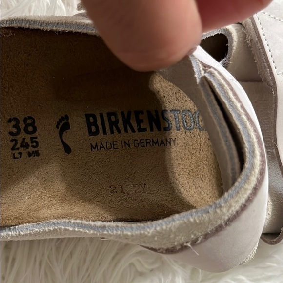 Birkenstock White Sandals with Adjustable Straps and Contoured Footbed - Picture 5 of 10